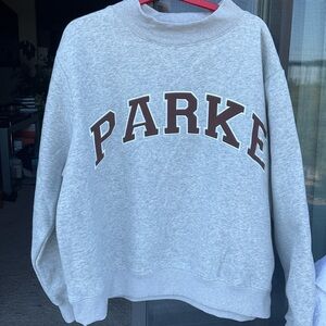 Parke Light Gray Sweatshirt Parke Varsity Mockneck
